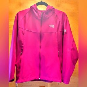 The North Face magenta Summit Series hooded jacket
